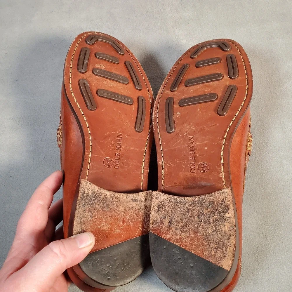 Cole Haan Country Buffalo Nickel Penny Loafers 10.5W Brown Leather Preppy